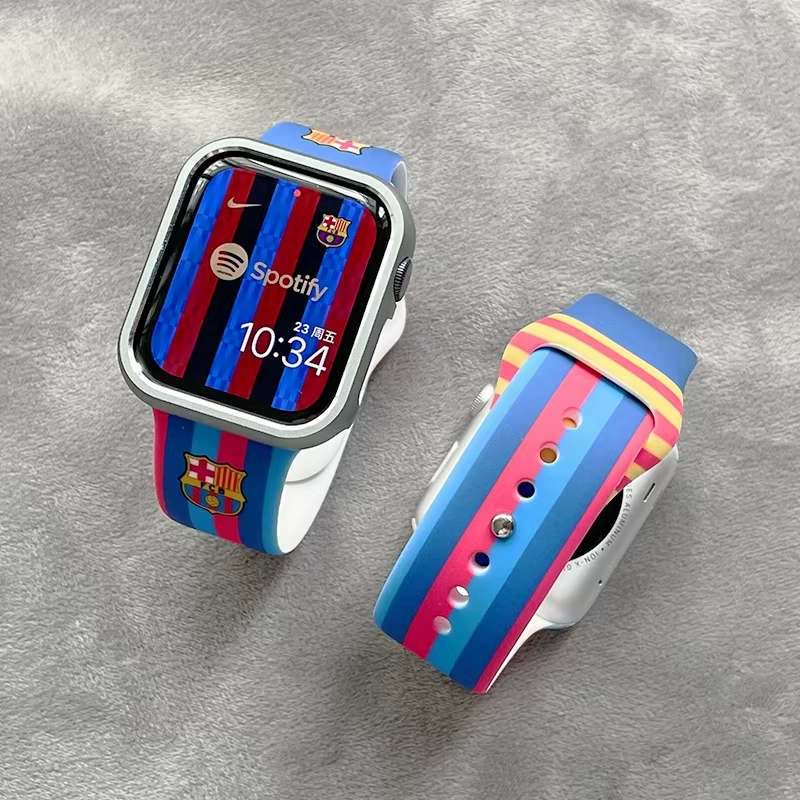 Custom Football New Iwatch Strap Rubber Watch Band Strap pic 1