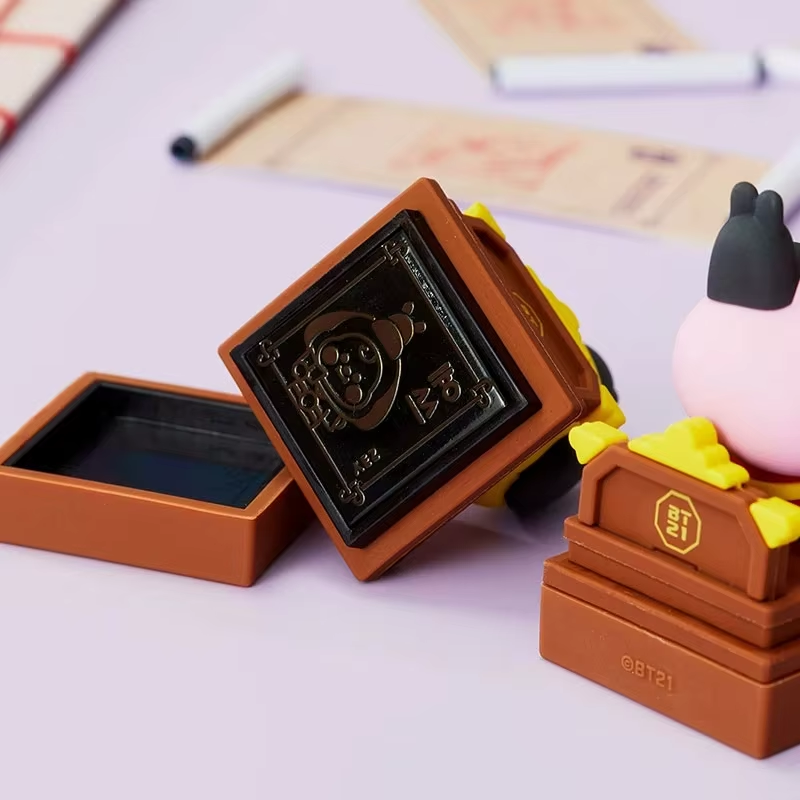 Factory Custom 3D Doll PVC Silicone Seal Cartoon Korea Small Seal Figurine Ornament Cartoon Stationery Account Decoration Seal pic 4