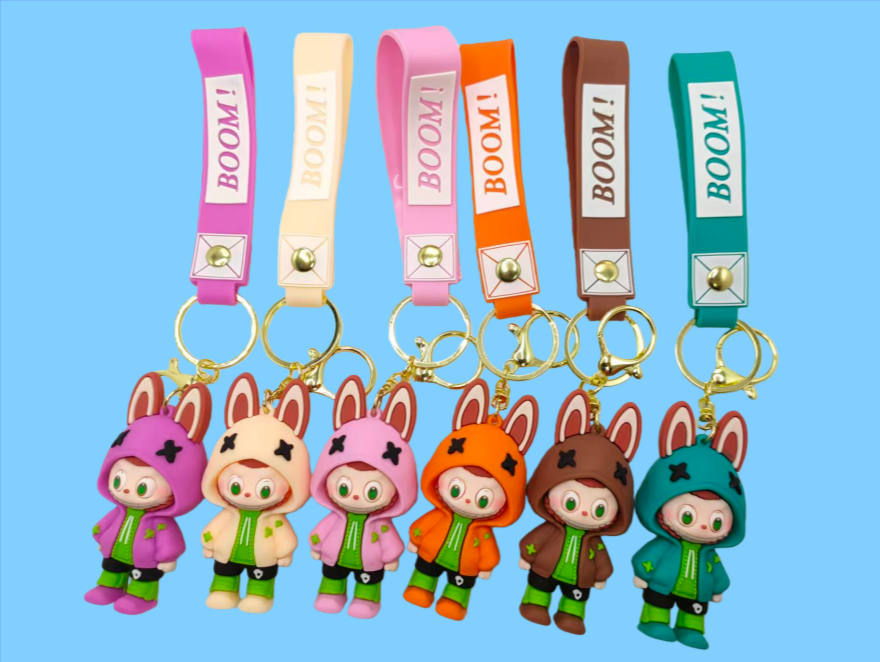 Factory Price Spot Rubber keychain Creative 3D Soft PVC Keychain pic 1