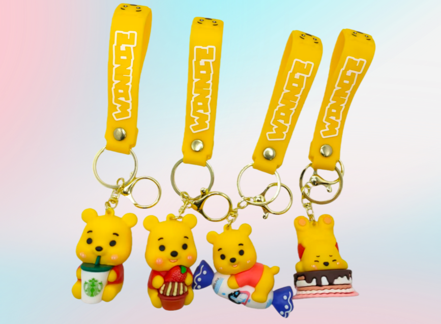 Stock $0.5/PCS Creative Cartoon 3D Soft PVC Keychain PVC keychain source manufacturing factory