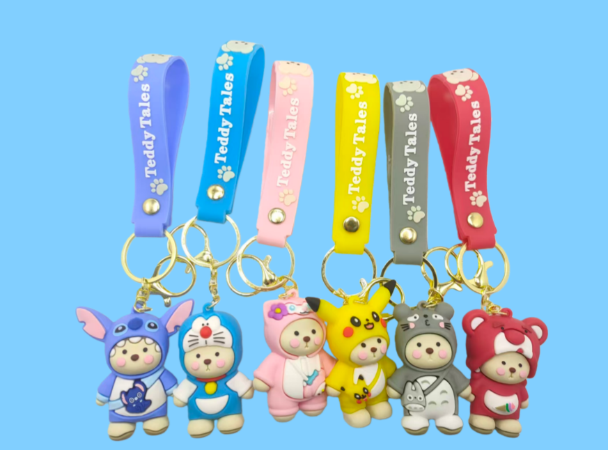 Stock $0.5/PCS Spot PVC Cartoon keychain Creative 3D Soft PVC Keychain Rubber keychain  pic 1