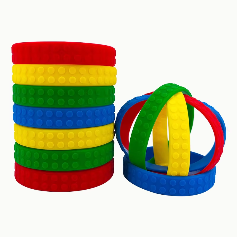 Factory Customized With logo Custom Wristband  Silicone Building Block Wristband  pic 1