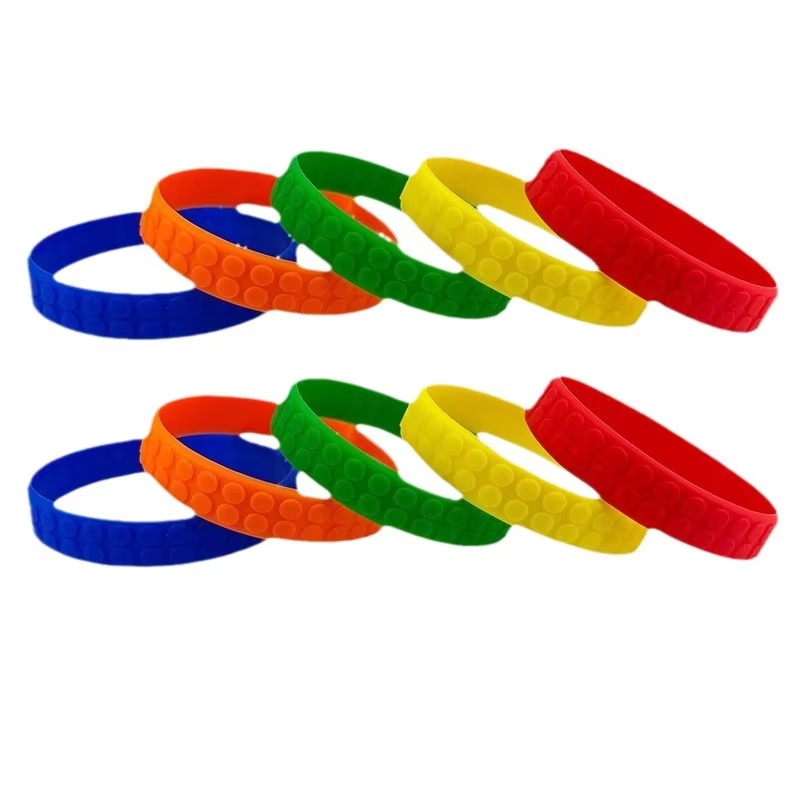 Factory Customized With logo Custom Wristband  Silicone Building Block Wristband  pic 2
